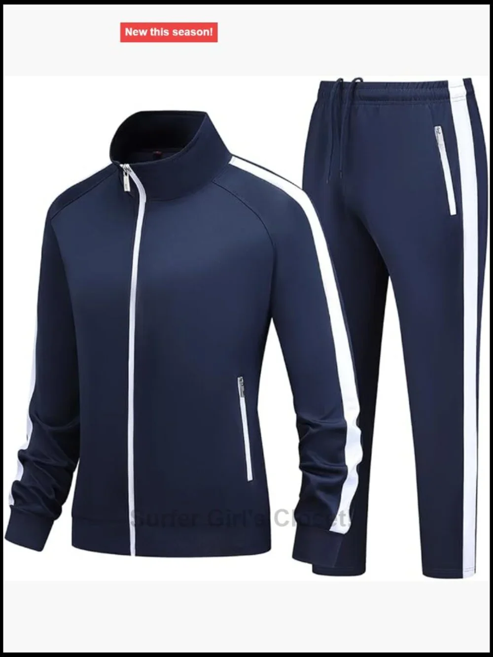 2 Piece Long Sleeve Tracksuit Set Full Zip Athletic Jogging Suit